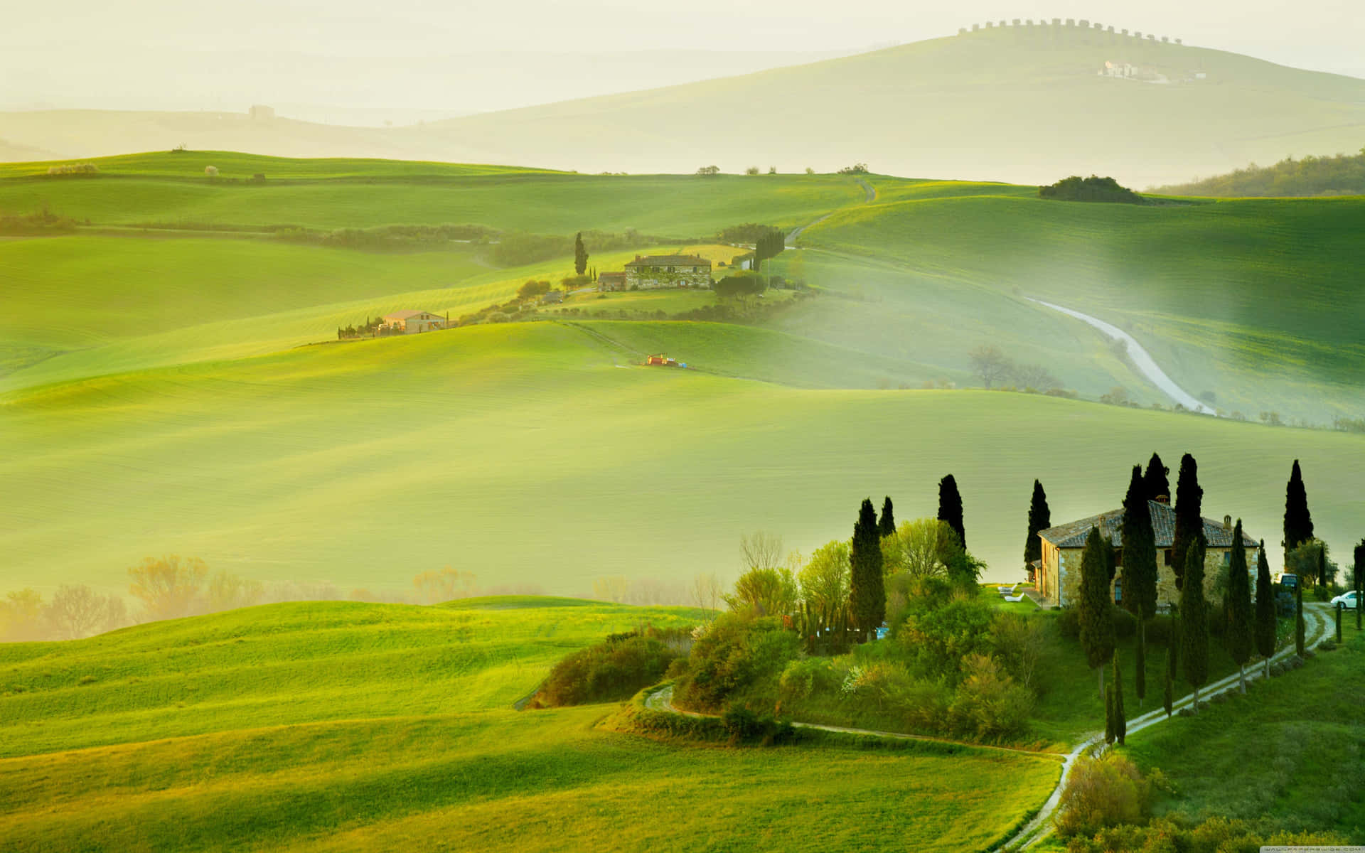 Pristine Countryside Landscape Background