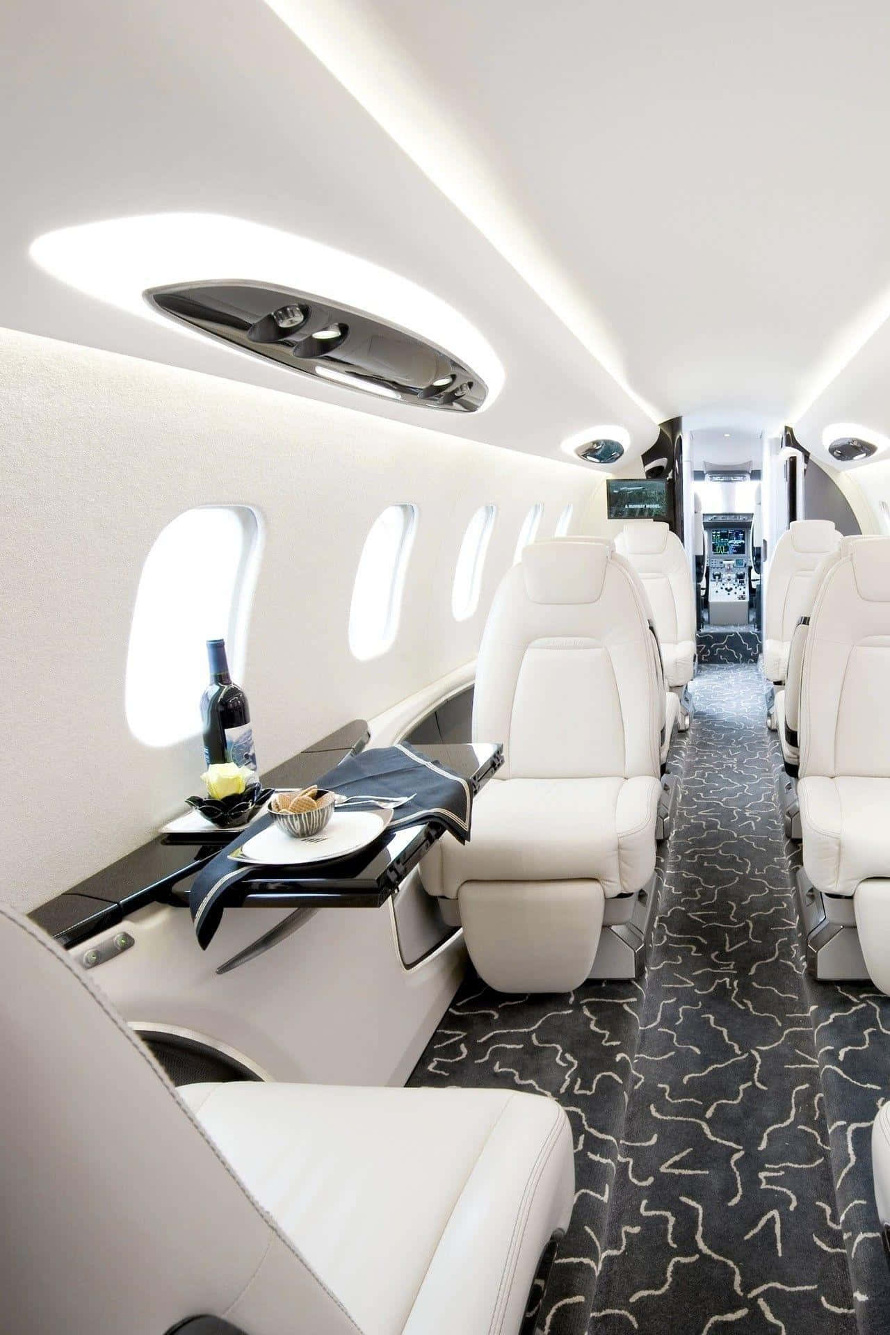 Private Jet Interior Background