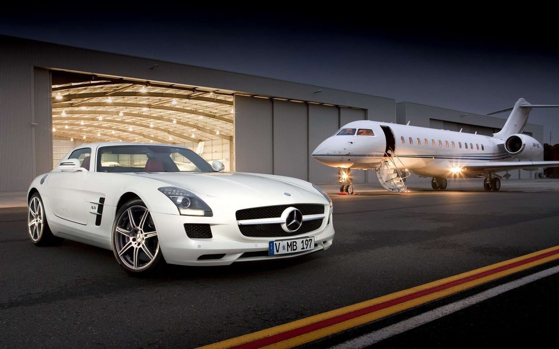 Private Jet With Mercedes