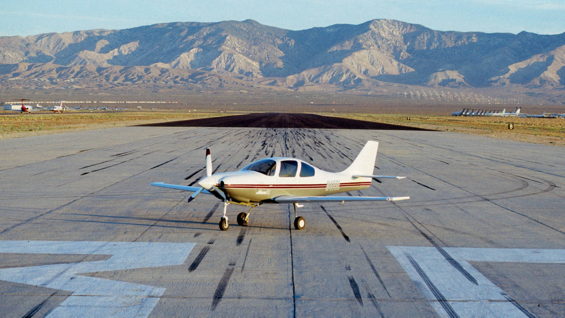 Private Plane On Runway Background