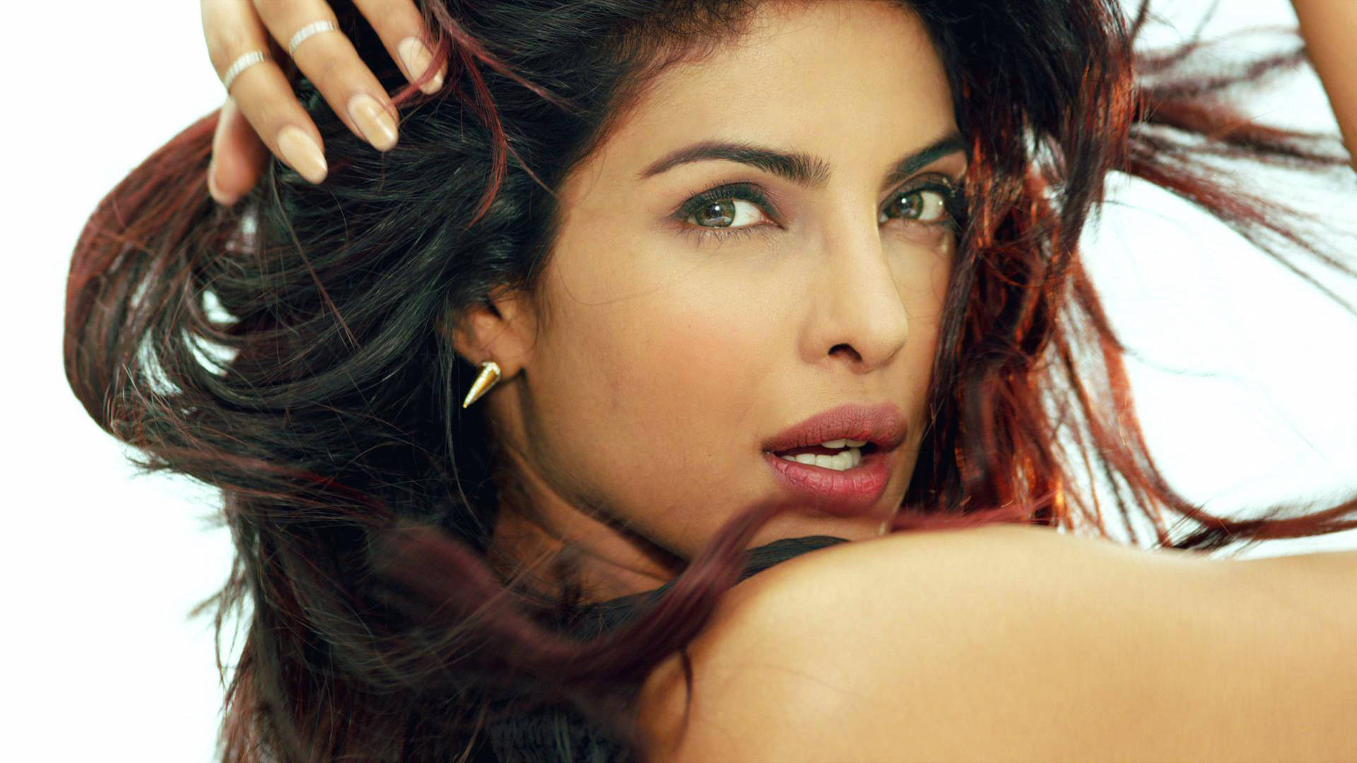 Priyanka Chopra With Messy Hair Background