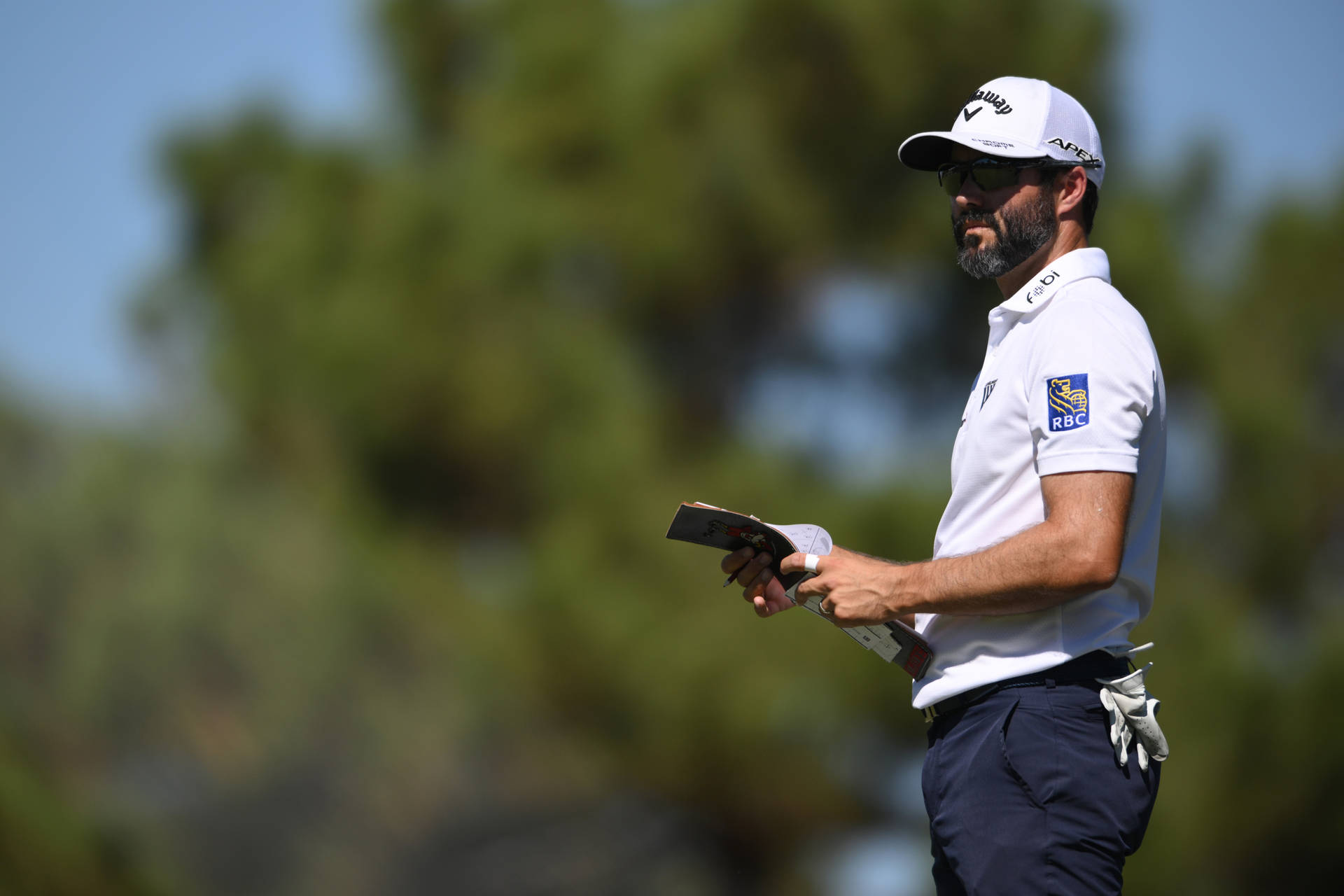 Pro Golfer Adam Hadwin In Action Background