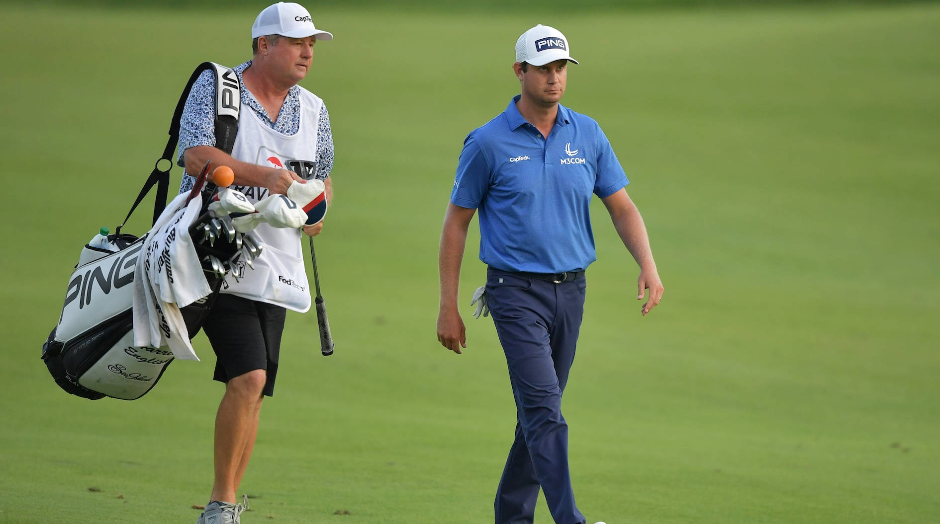 Pro Golfer Harris English Making His Move On The Golf Course Background