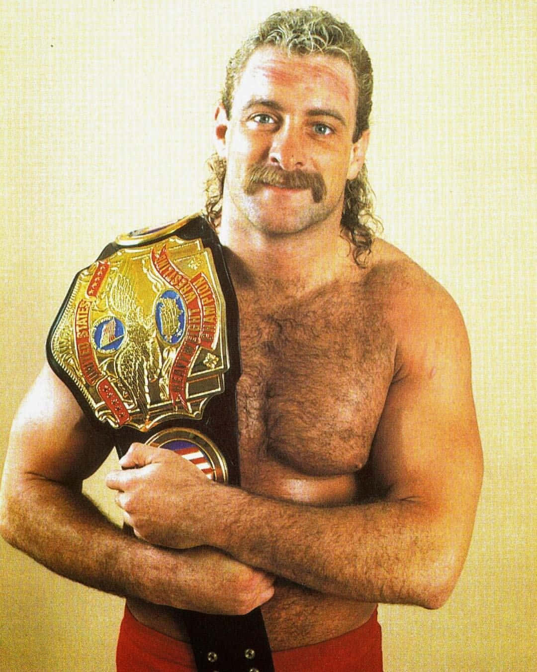Pro Wrestler Magnum Ta With World Heavyweight Championship Belt Background