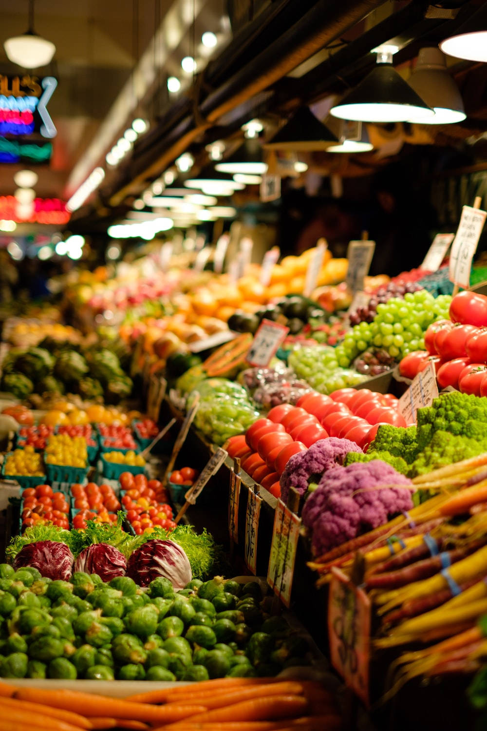 Produce In Grocery Store Background