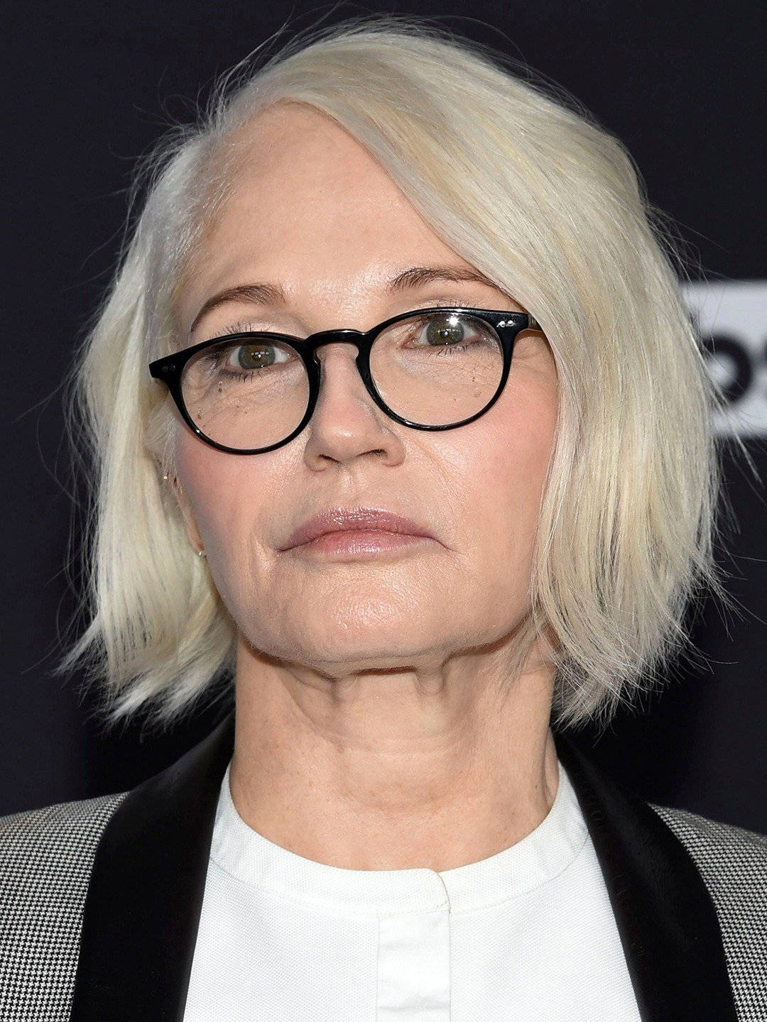 Producer Ellen Barkin White Hair Background