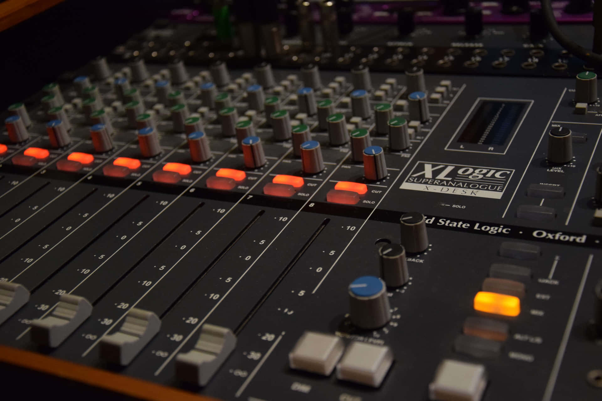 Professional Audio Mixing Console Background