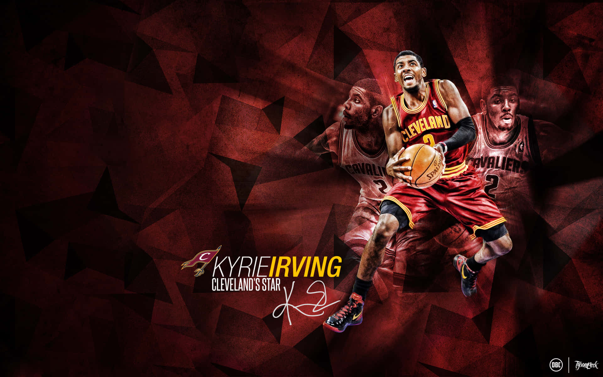 Professional Basketball Player Kyrie Irving Looks Cool And Determined On The Court