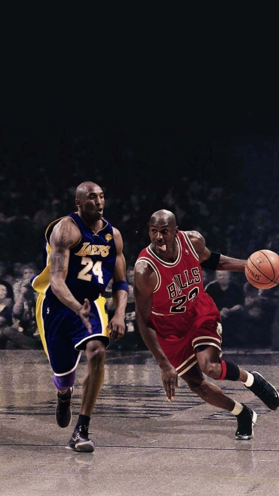 Professional Basketball Players Kobe Bryant And Michael Jordan Illustration Background