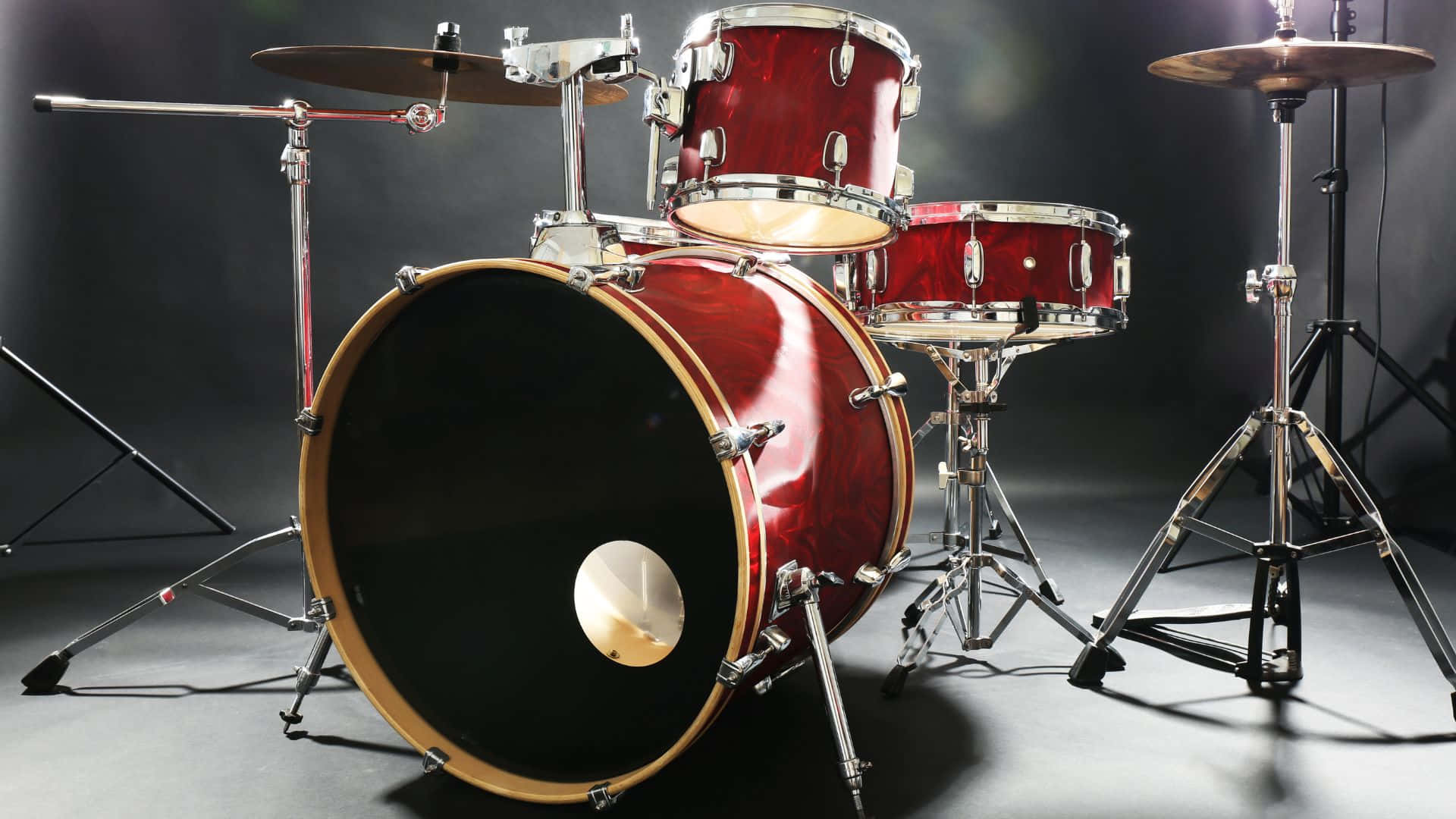 Professional Drum Set Studio Setup Background