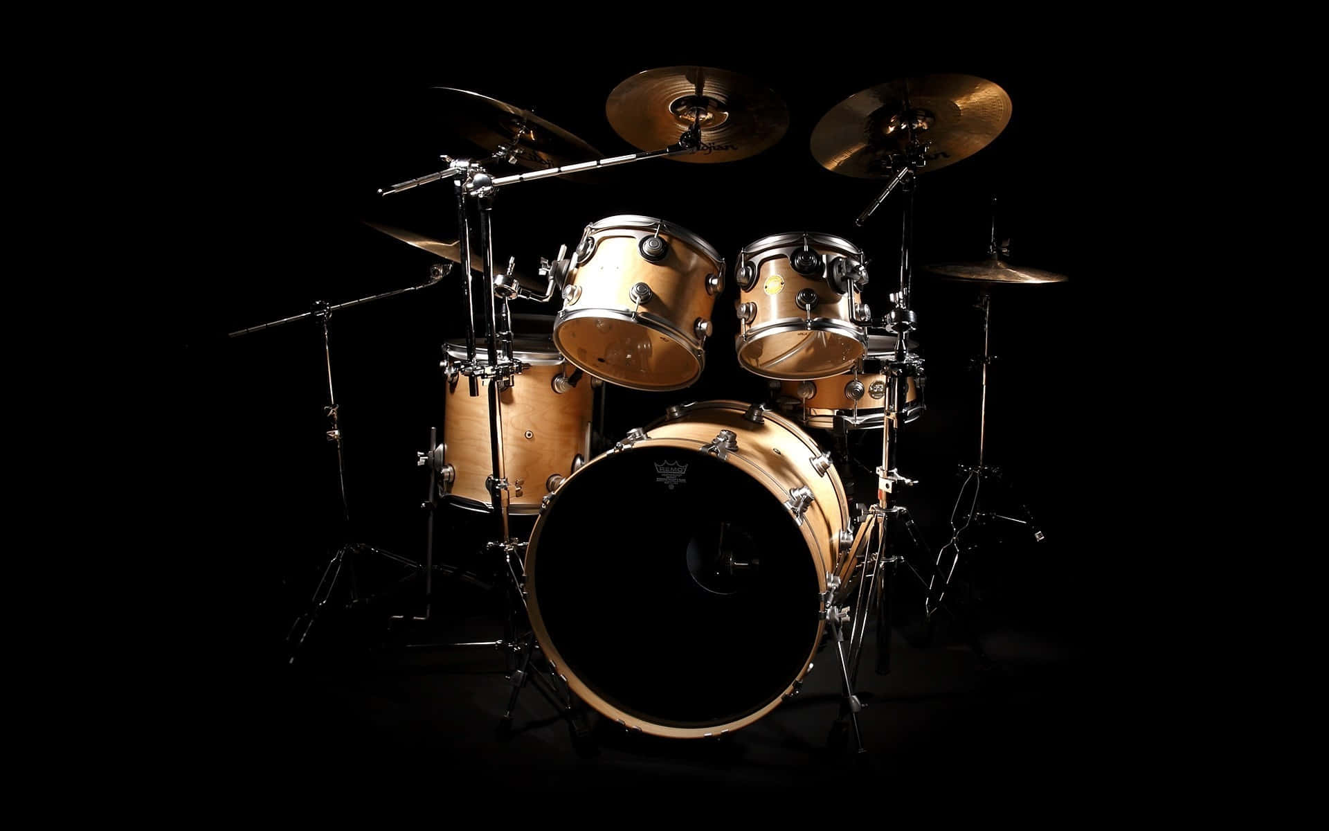 Professional Drum Setin Dark Studio