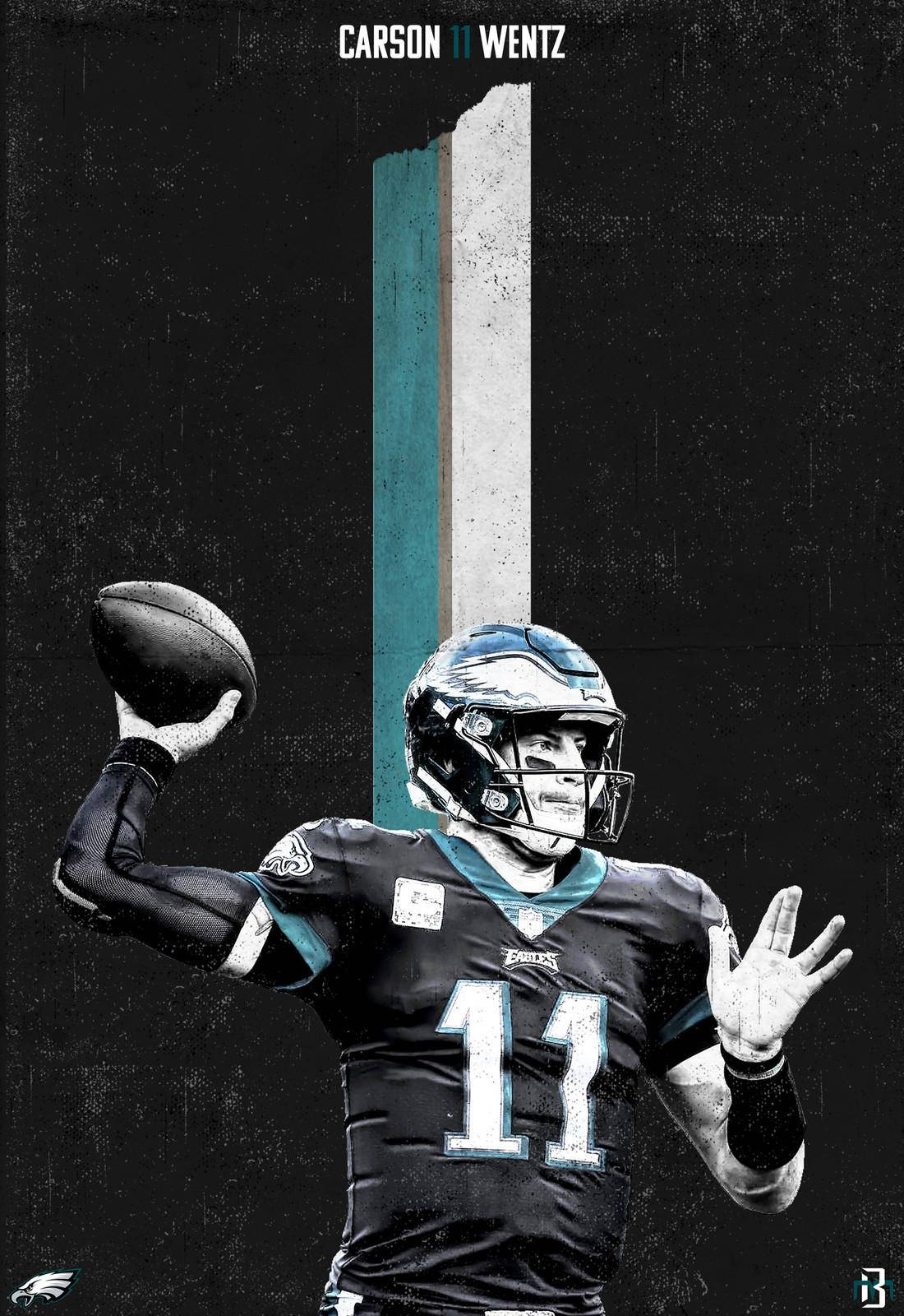 Professional Football Player Carson Wentz Background