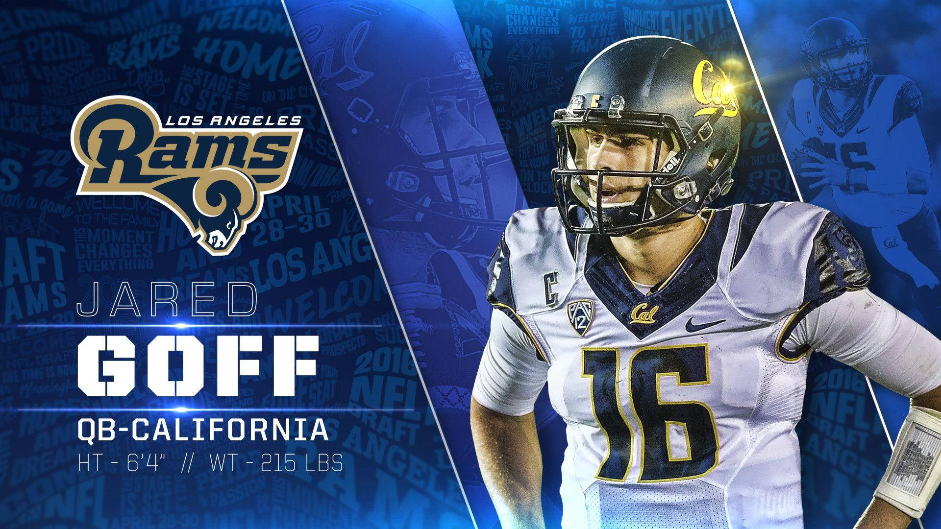 Professional Football Player Jared Goff Photo Card Background