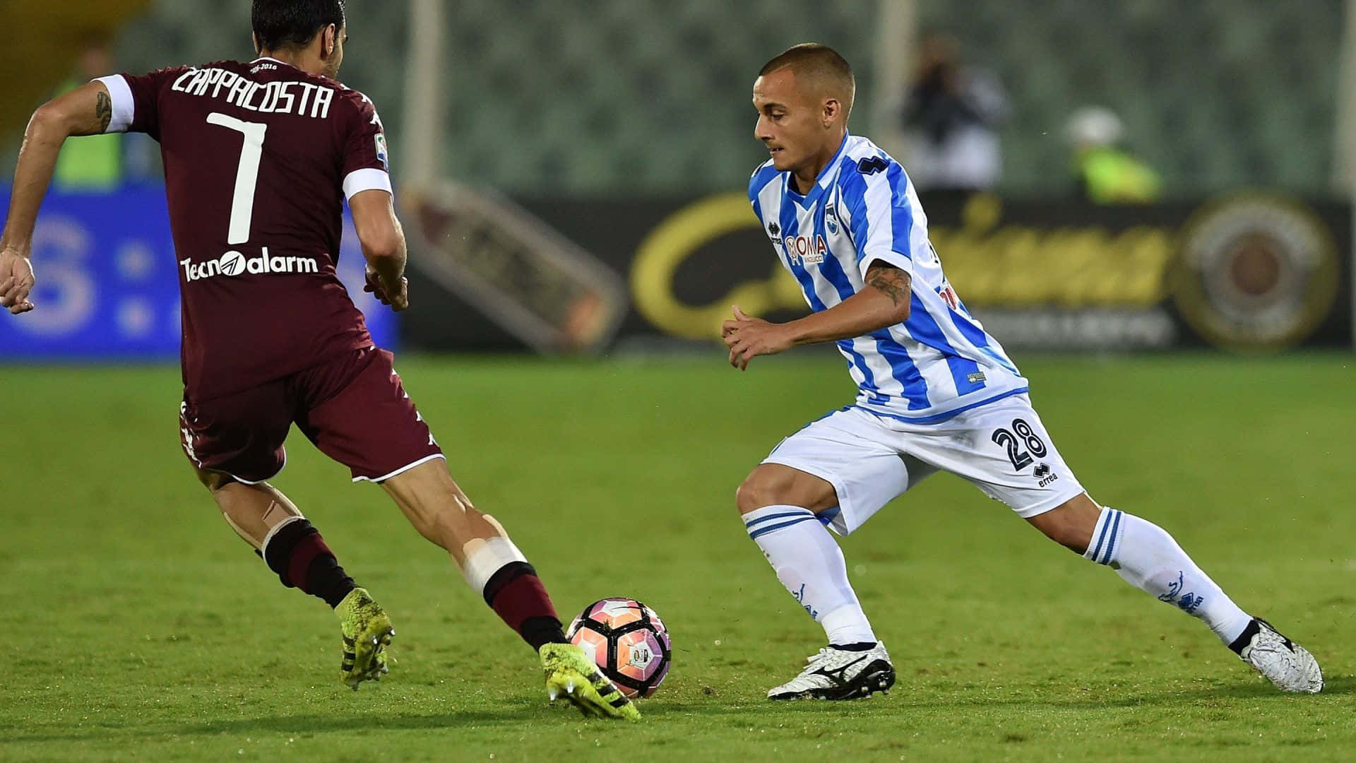 Professional Footballer Alexandru Mitrita In Action During A Match With Pescara Calcio Background
