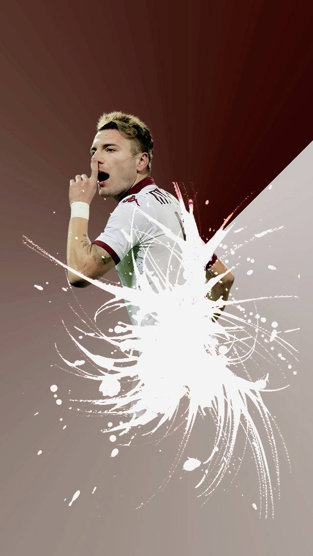 Professional Footballer Ciro Immobile In Action Background