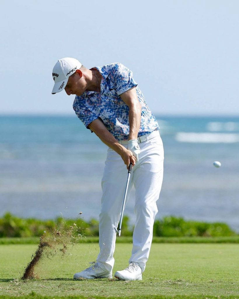 Professional Golfer Emiliano Grillo In Action During A Golf Tournament Background