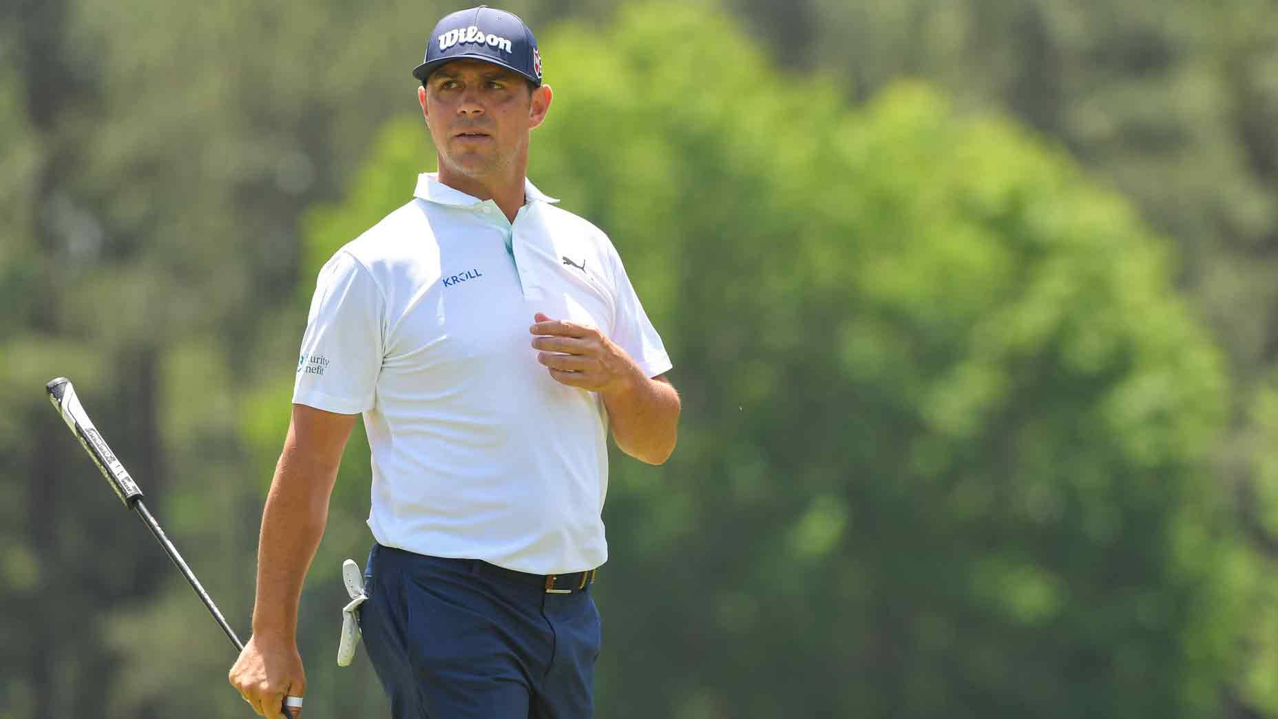 Professional Golfer, Gary Woodland, Posing In White Shirt.