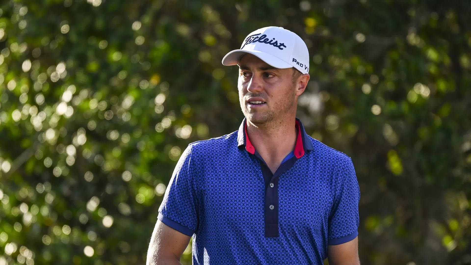 Professional Golfer Justin Thomas Pensively Looking Away