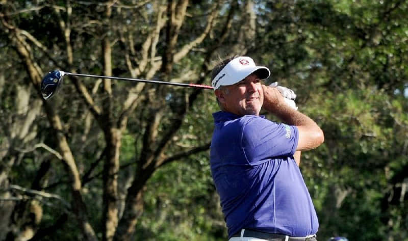 Professional Golfer Ken Duke Admiring Nature Background