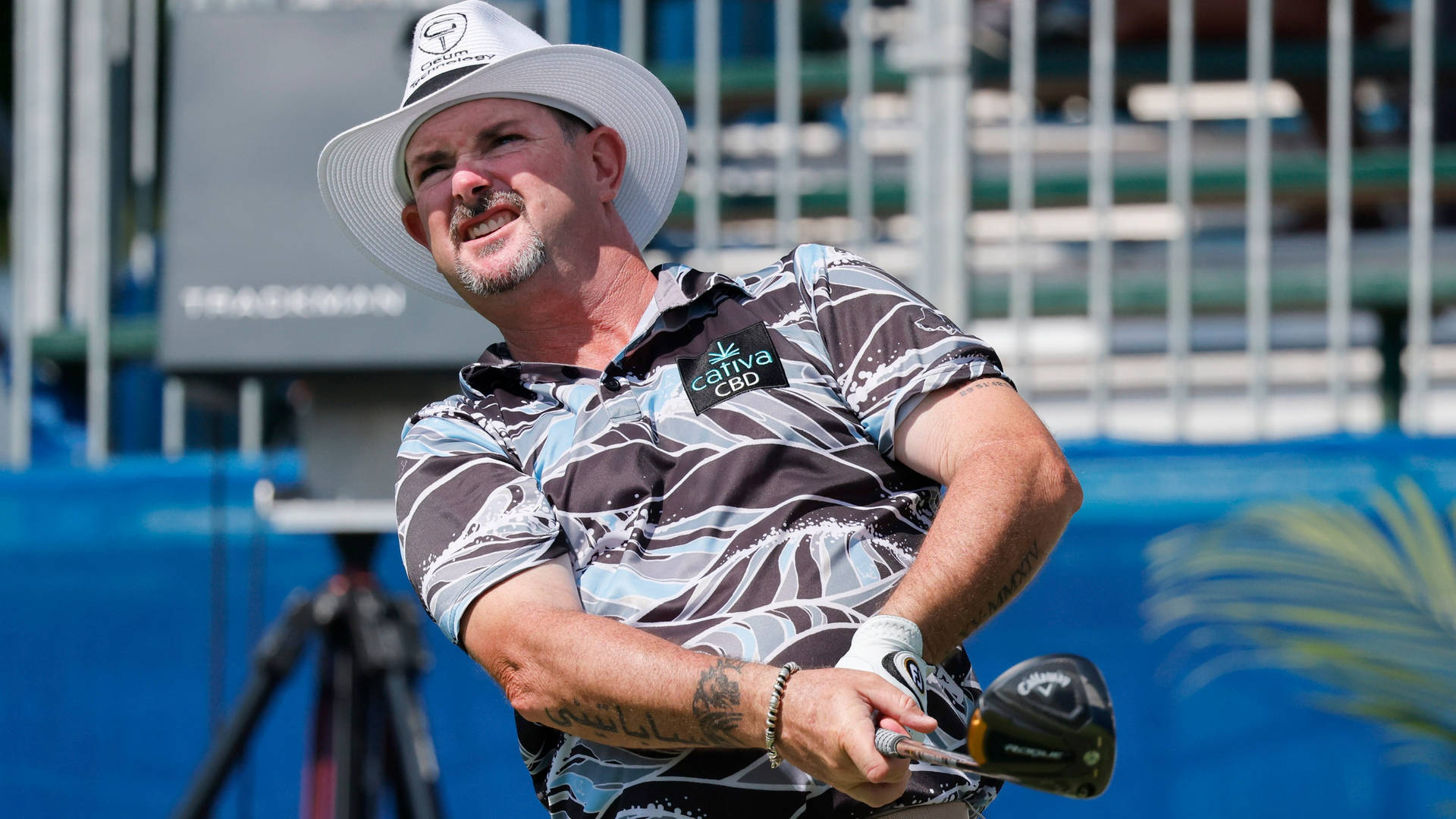 Professional Golfer Rory Sabbatini Flaunting A Stylish White Cowboy Hat Background