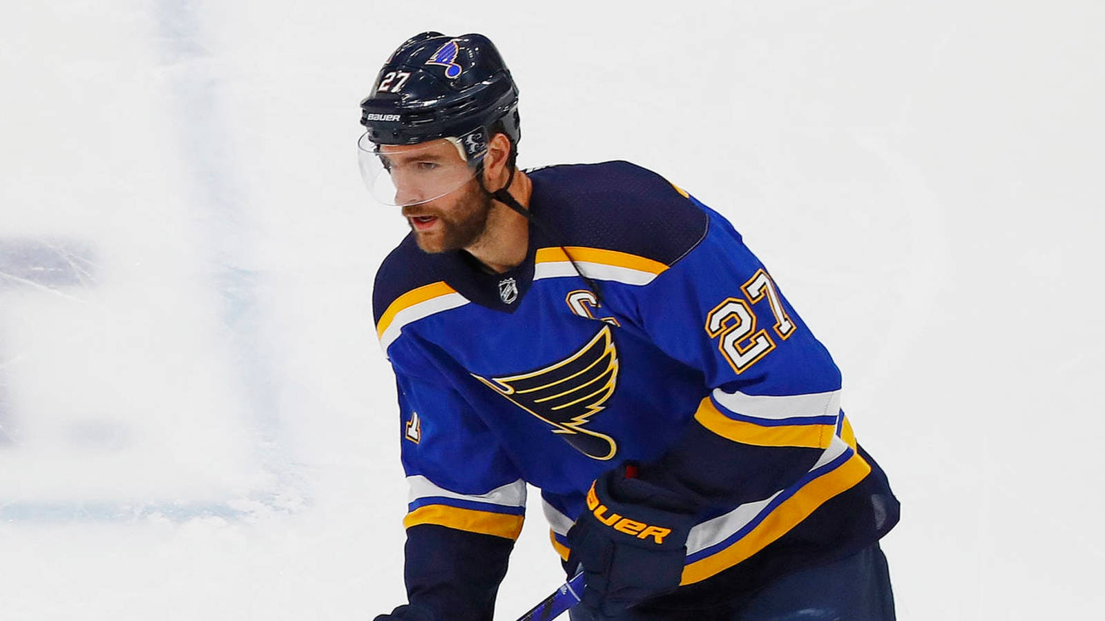 Professional Hockey Player Alex Pietrangelo In Cool Blue Jersey Background