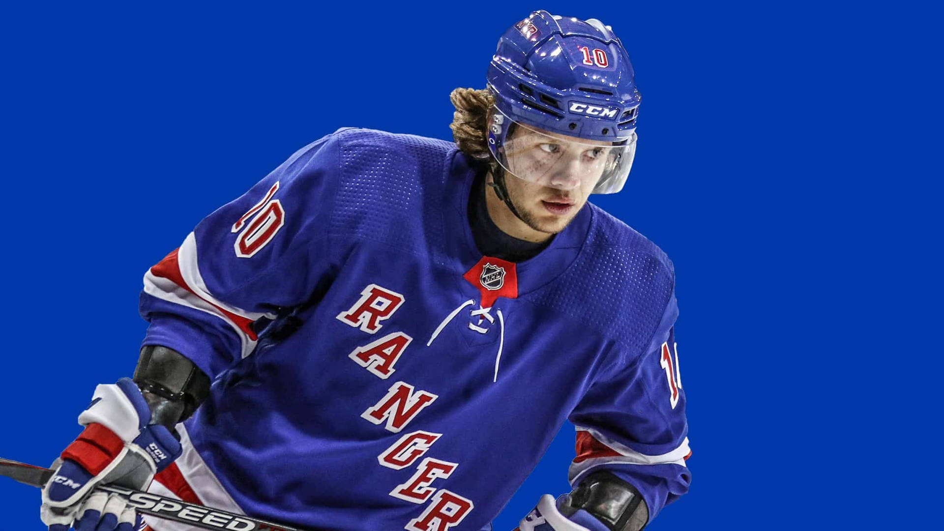 Professional Hockey Player Artemi Panarin Looking Pensively Background