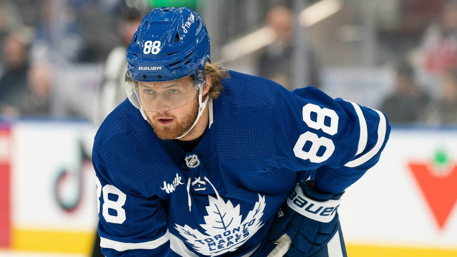 Professional Hockey Player William Nylander In Action Background