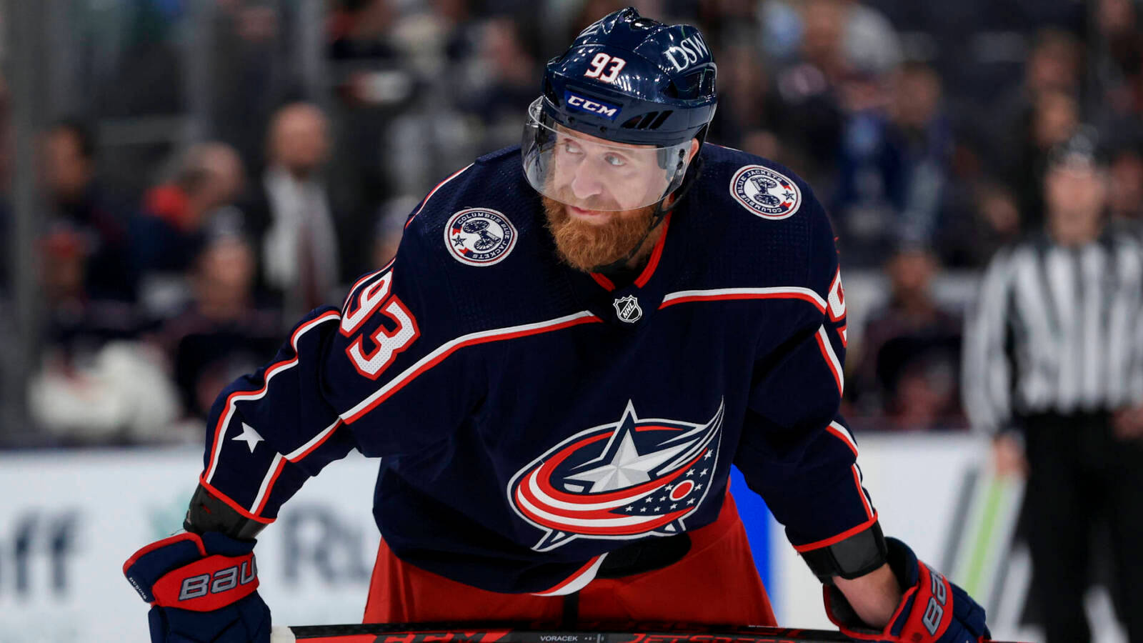 Professional Ice Hockey Player Jakub Voracek Of The Columbus Blue Jackets Background