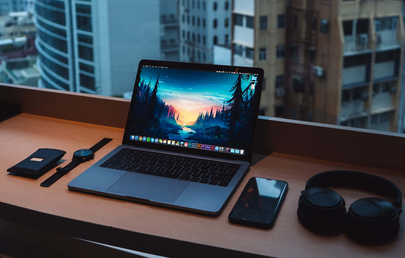 Professional In Training - Headphones And Laptop At The Ready