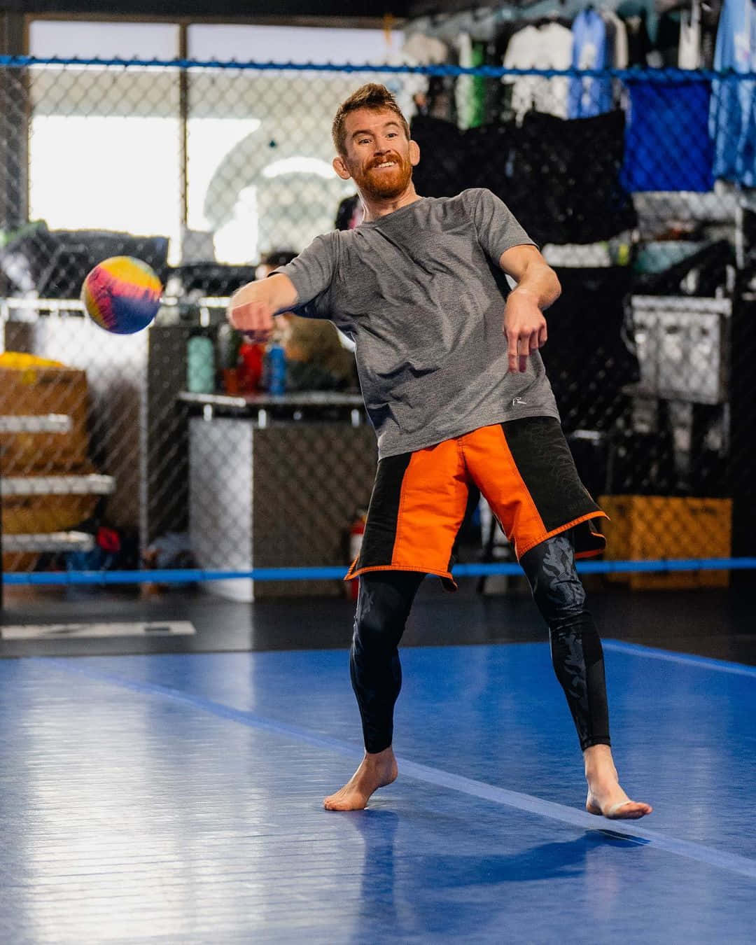 Professional Mma Fighter Cory Sandhagen Playing Dodgeball Background