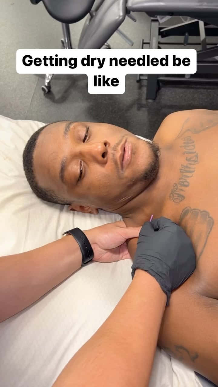 Professional Mma Fighter, Jamahal Hill Undergoing Dry Needling Therapy
