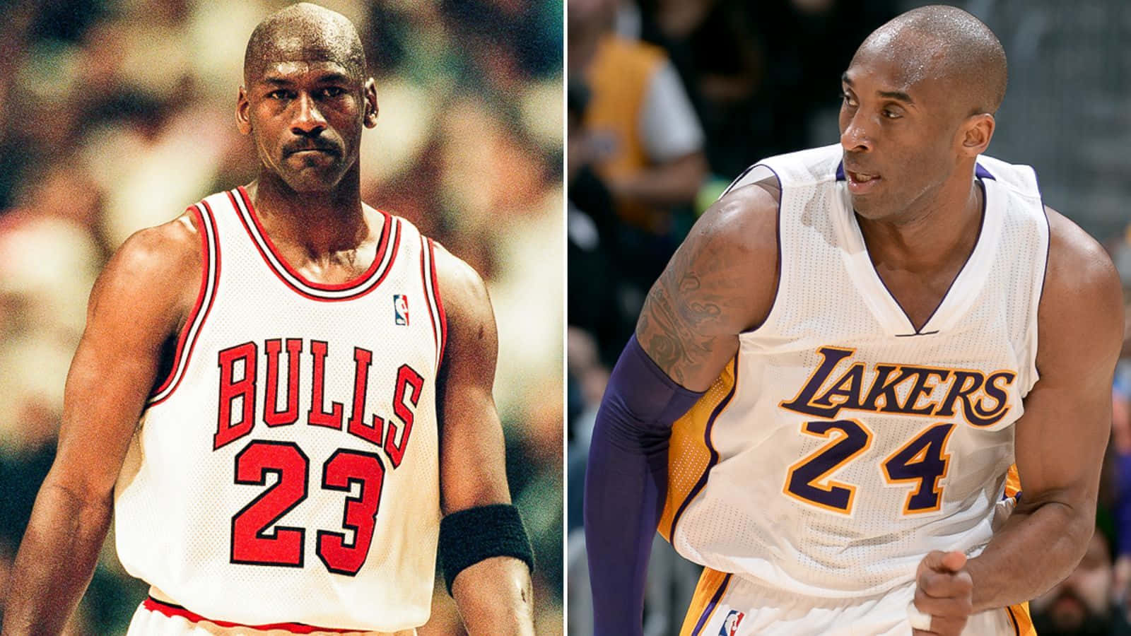 Professional Nba Players Kobe Bryant And Michael Jordan Illustration Background