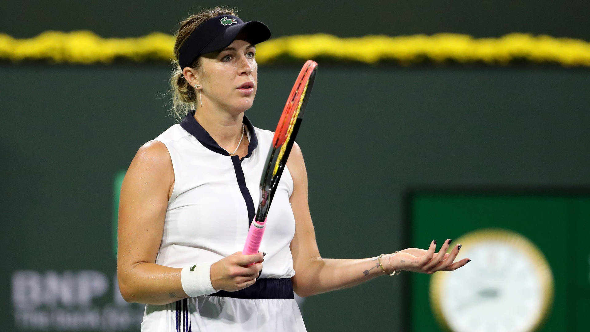 Professional Tennis Player - Anastasia Pavlyuchenkova In Thought During A Match Background