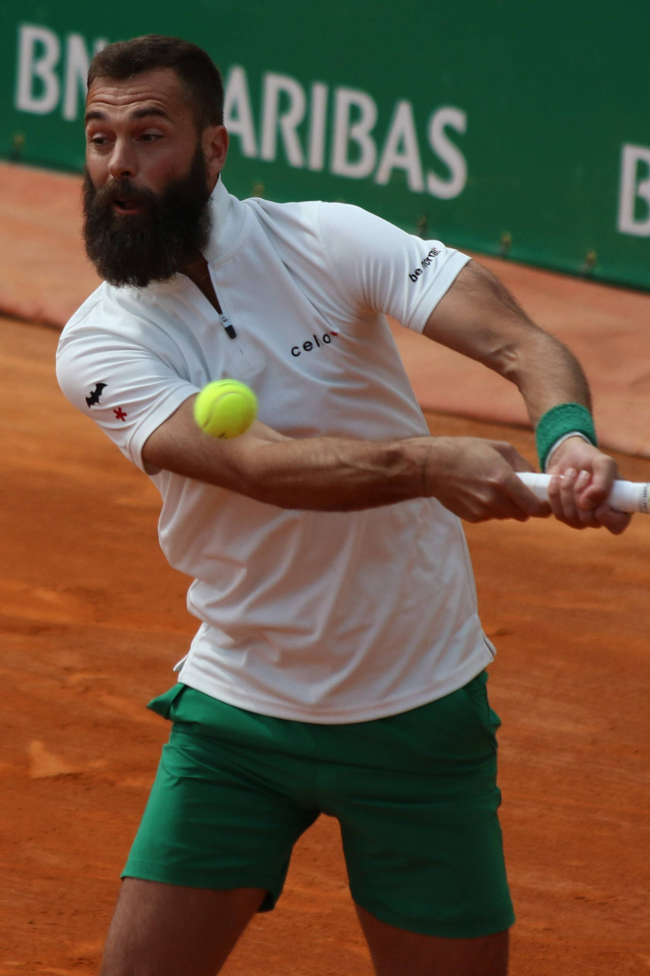 Professional Tennis Player Benoit Paire In Action Background