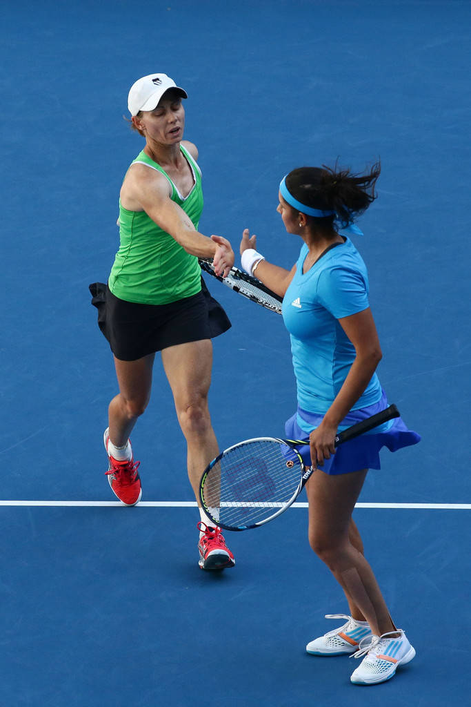 Professional Tennis Player Cara Black In Action.