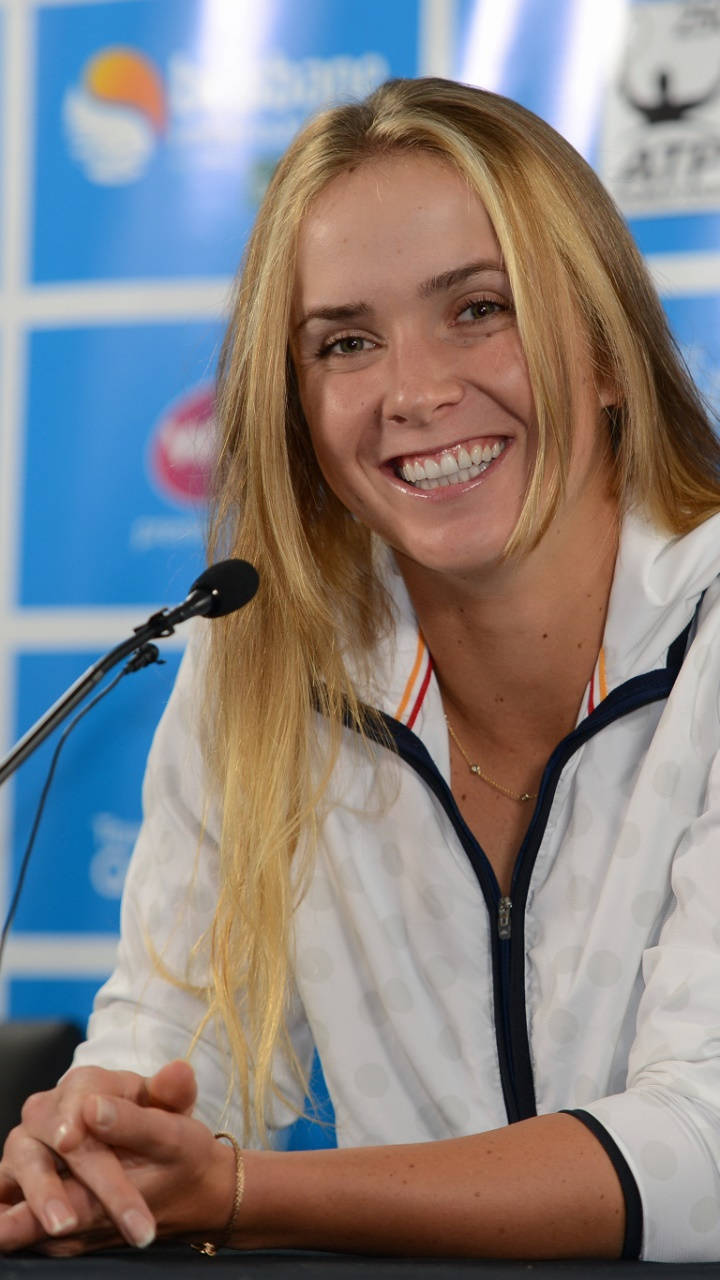 Professional Tennis Player Elina Svitolina At Press Conference Background