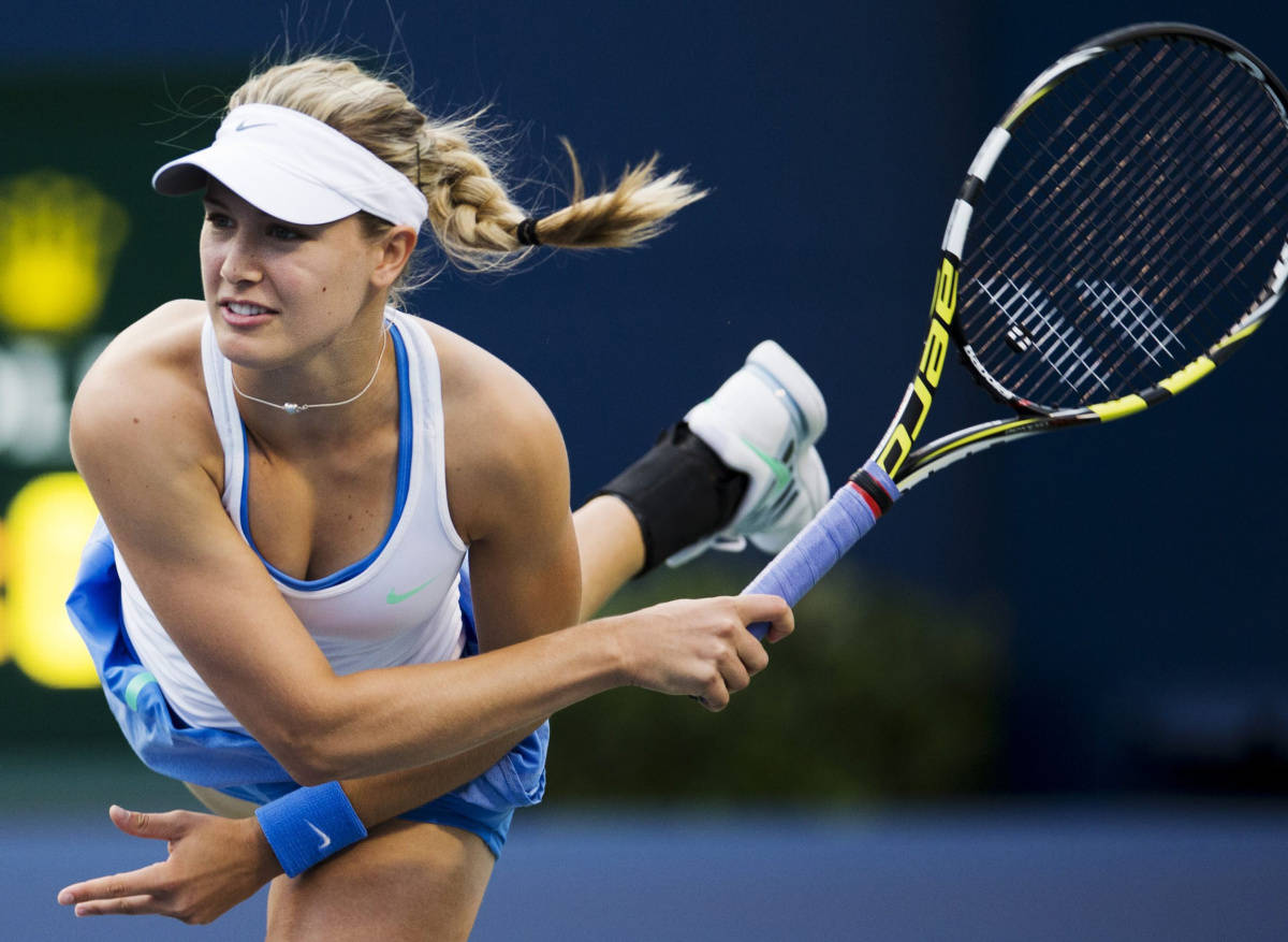 Professional Tennis Player Eugenie Bouchard In Focus Background