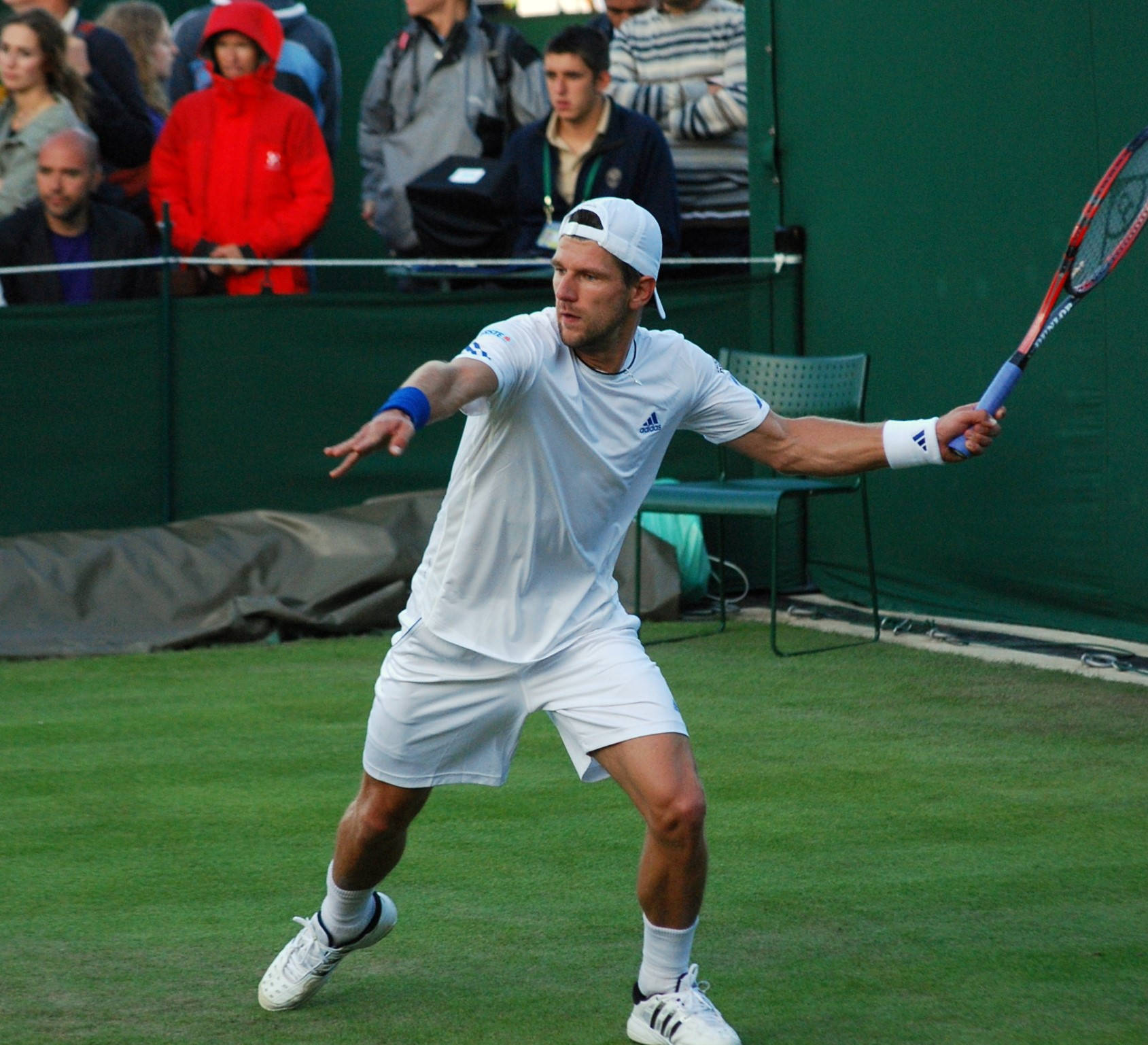 Professional Tennis Player Jurgen Melzer In Action Background