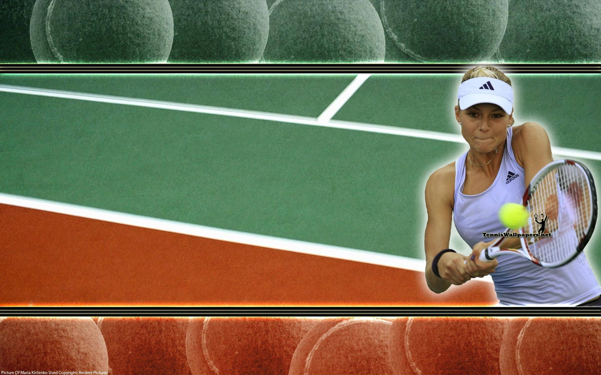 Professional Tennis Player Maria Kirilenko During A Game Background