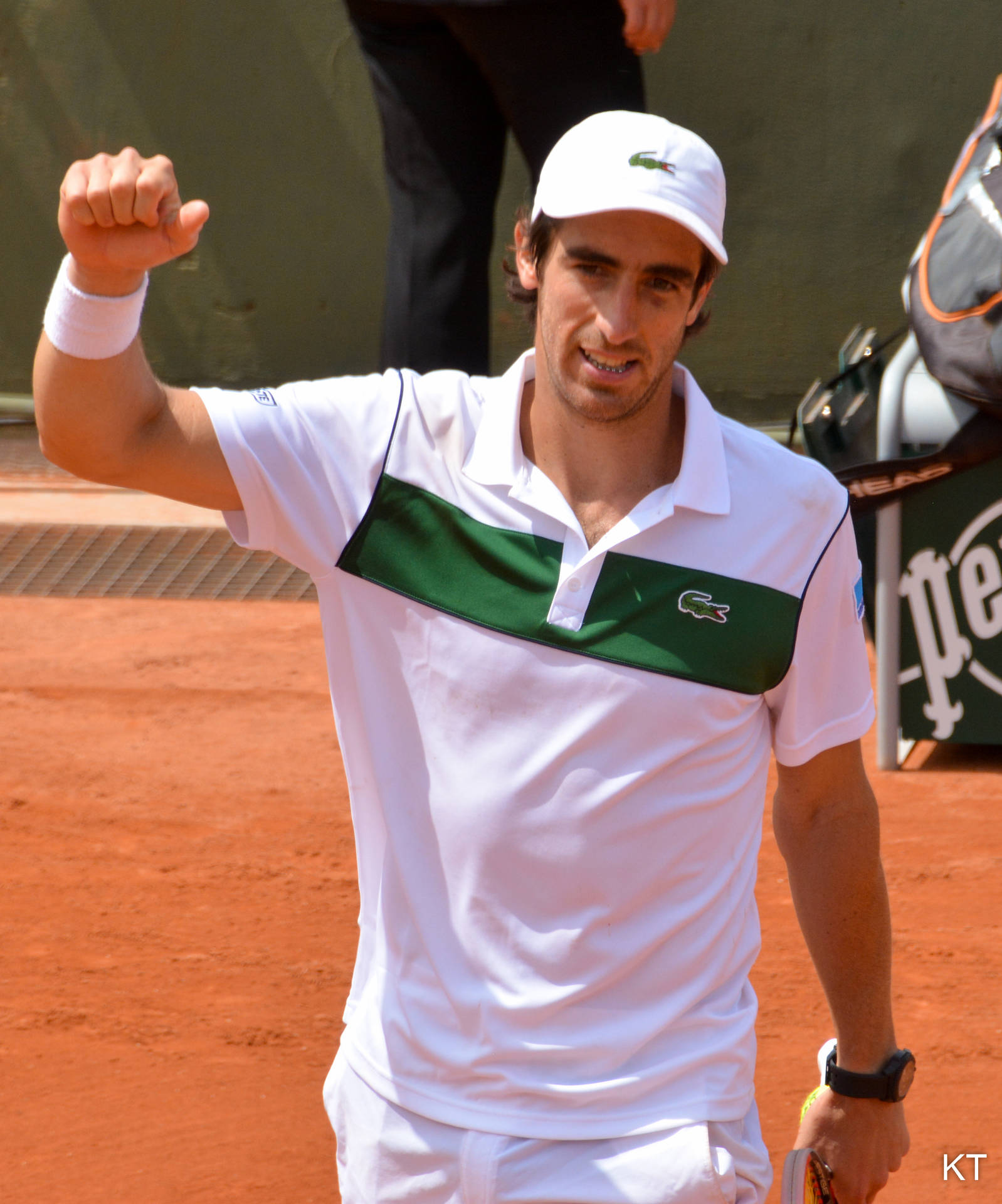 Professional Tennis Player Pablo Cuevas Celebrating Victory Background