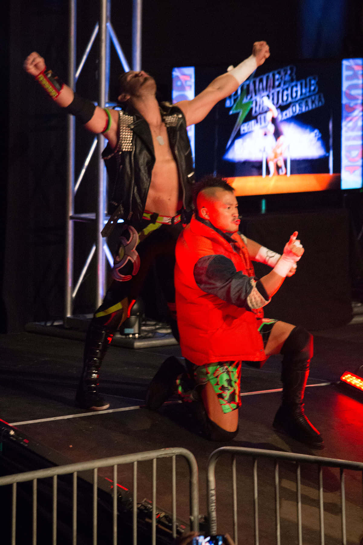 Professional Wrestler Alex Shelley Making An Entrance With Yujiro Kushida During The Dusty Classic Tournament Background