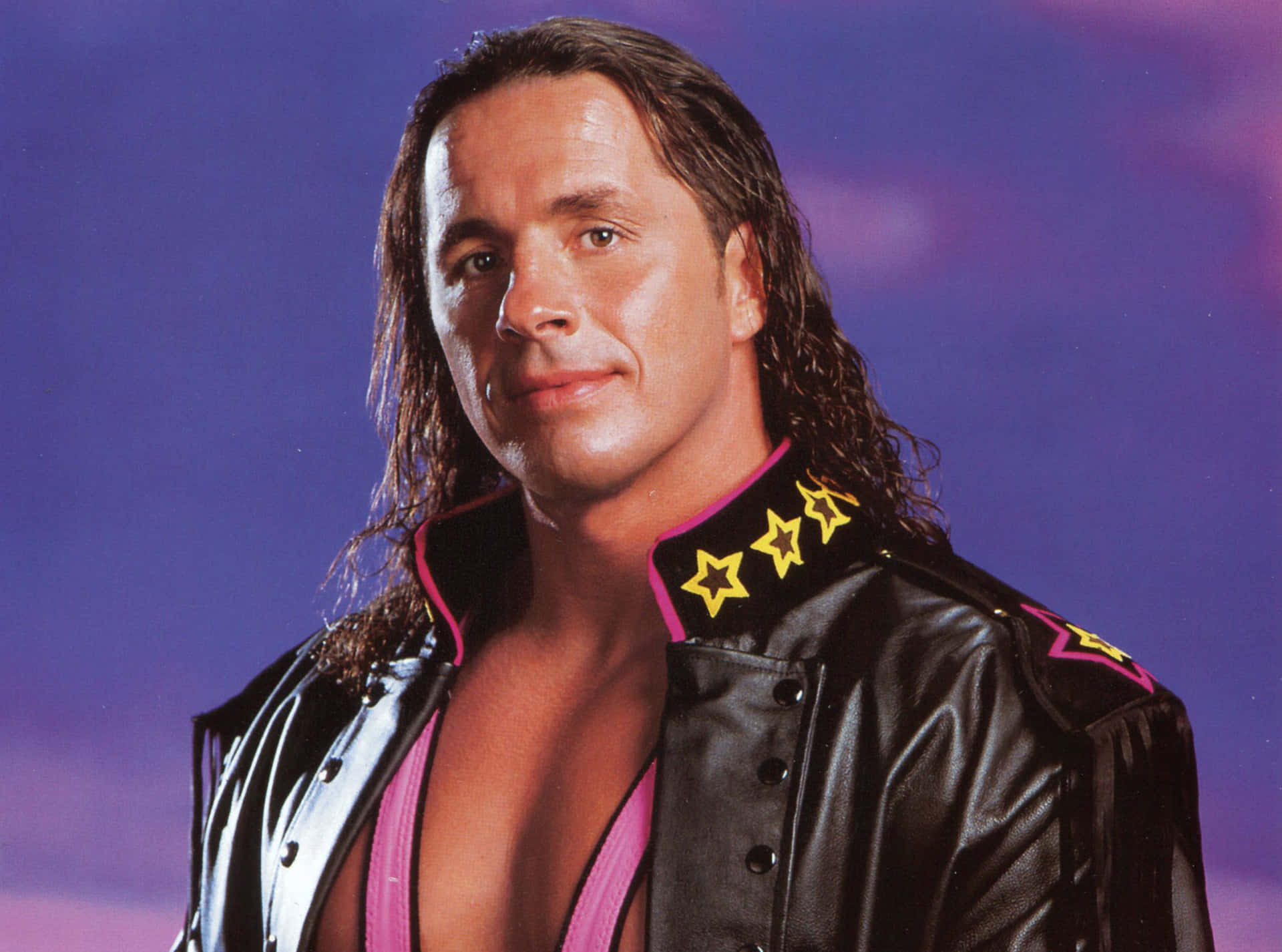 Professional Wrestler Bret Hart In Action.