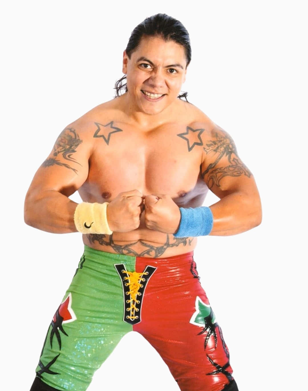 Professional Wrestler Posingin Ring Attire Background
