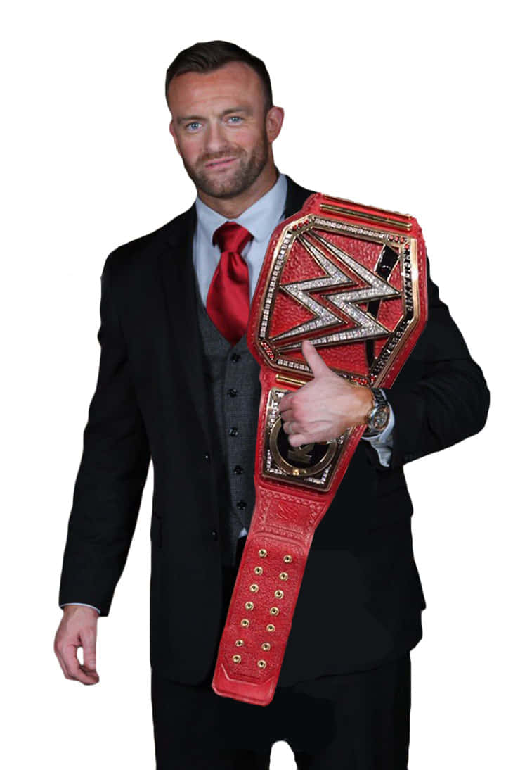 Professional Wrestler With Championship Belt