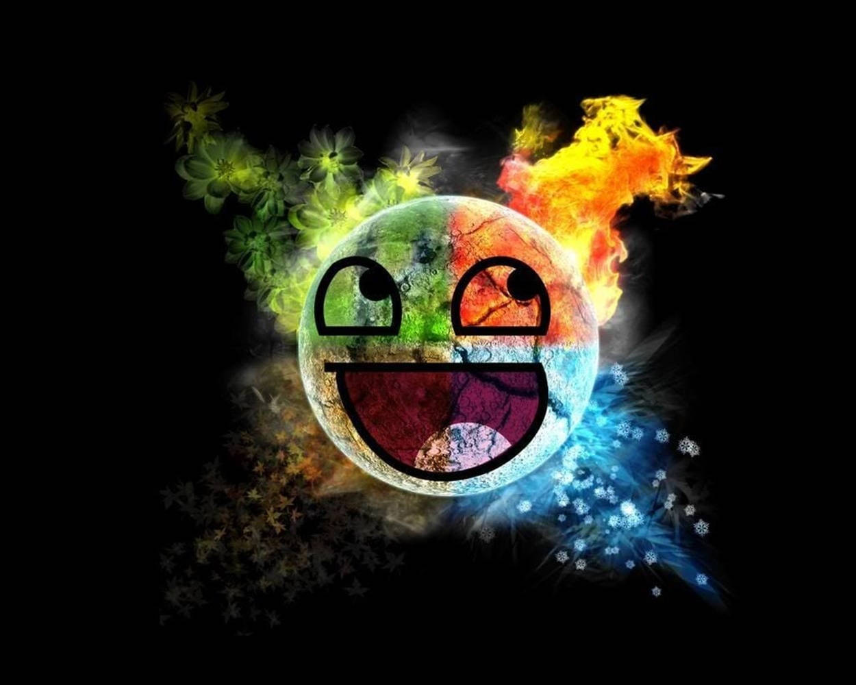 Profile Picture Four Elements Happy Face Background