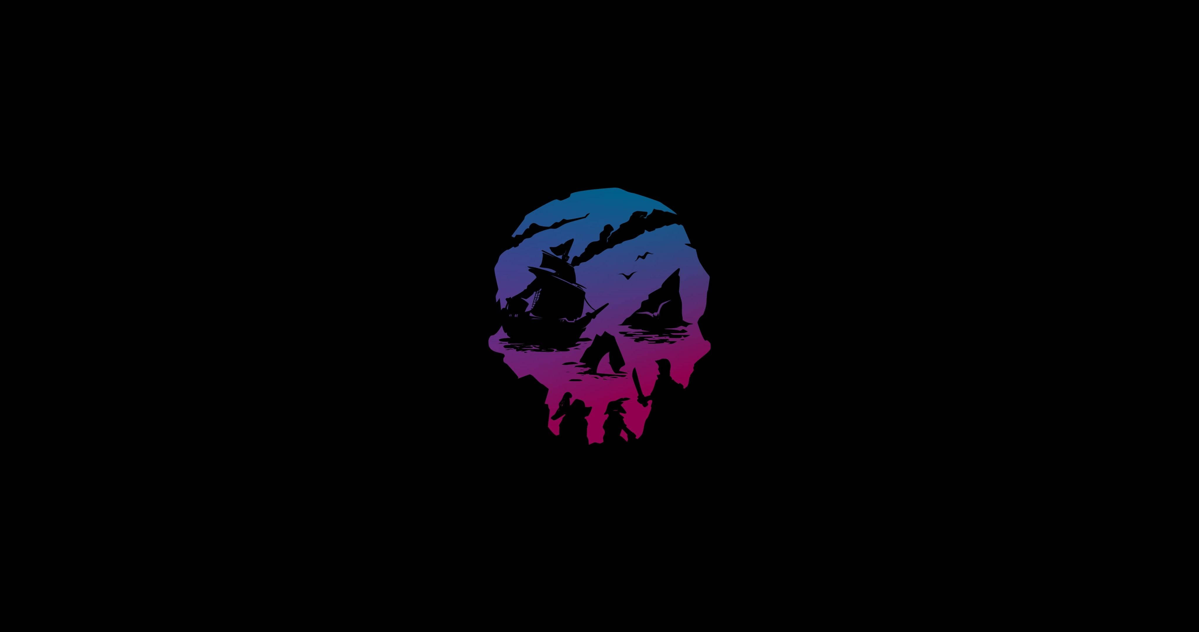 Profile Picture Retrowave Skull Art