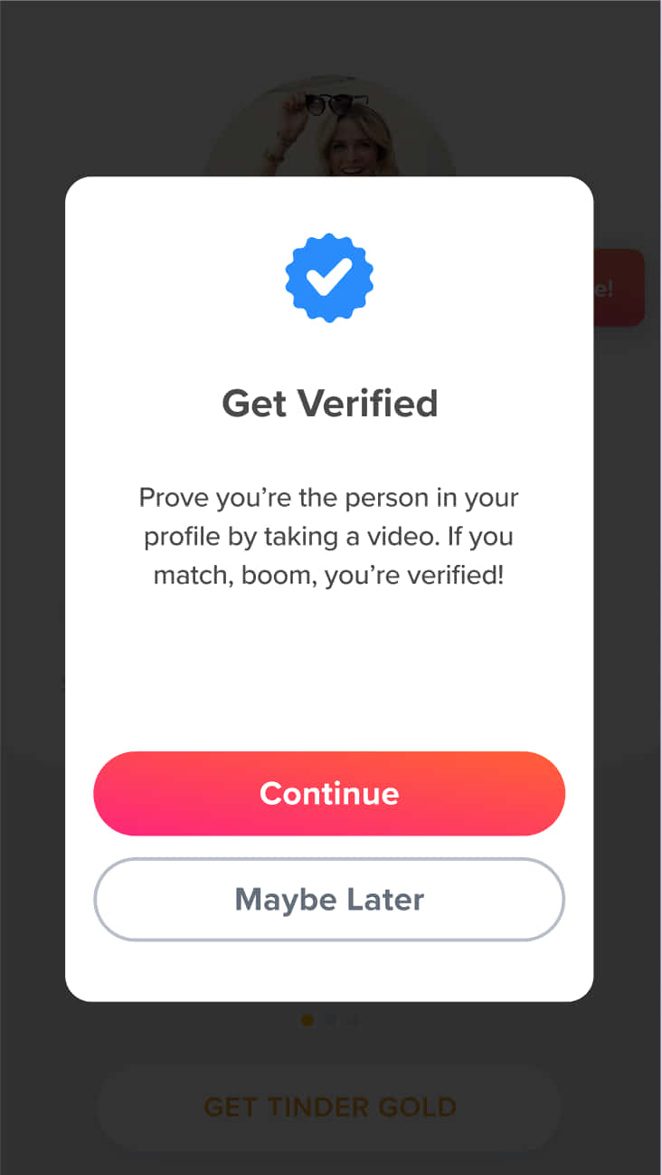 Profile Verification Prompt Tinder Background