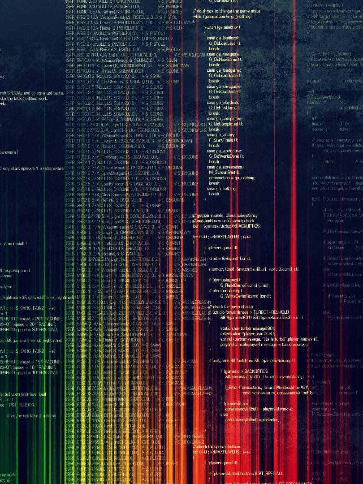 Programming Iphone Codes On Glitchy Screen Background