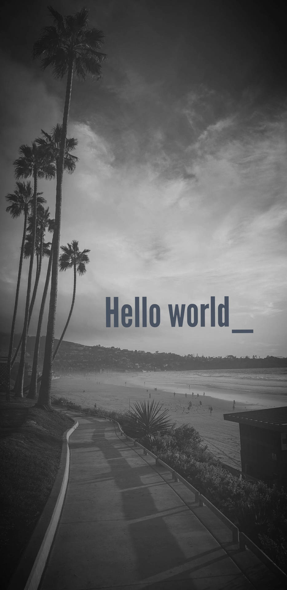 Programming Iphone Hello World On Road By Beach Background