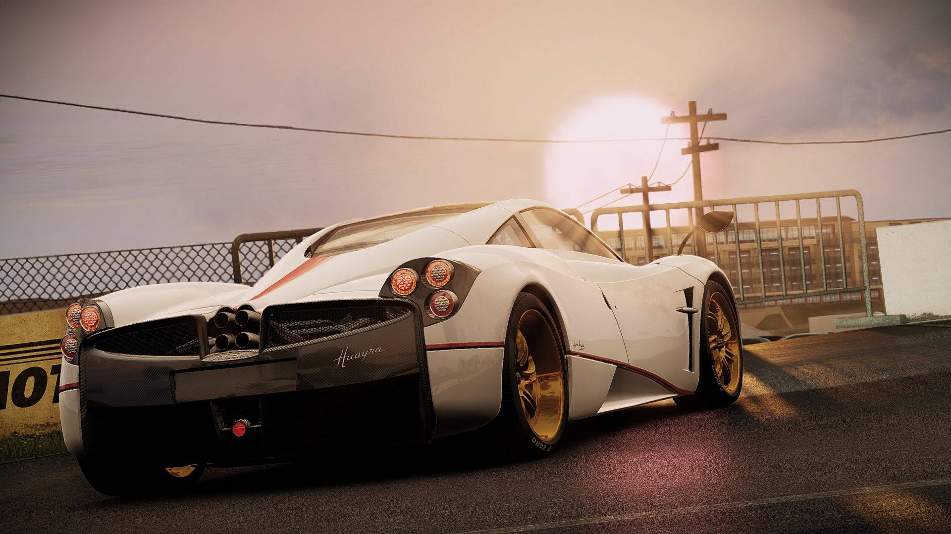 Project Cars 4k White Pagani Huayra Background